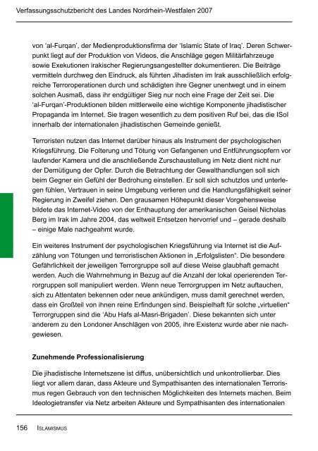 Bericht des Verfassungsschutzes über das Jahr 2007 - MIK NRW