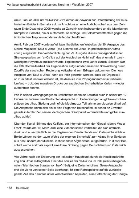 Bericht des Verfassungsschutzes über das Jahr 2007 - MIK NRW