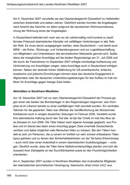 Bericht des Verfassungsschutzes über das Jahr 2007 - MIK NRW