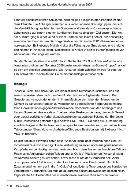 Bericht des Verfassungsschutzes über das Jahr 2007 - MIK NRW