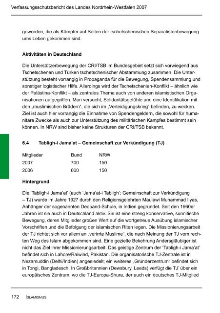 Bericht des Verfassungsschutzes über das Jahr 2007 - MIK NRW