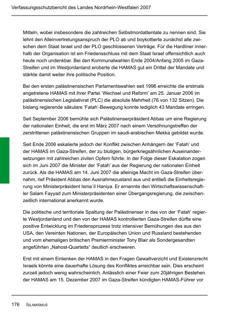 Bericht des Verfassungsschutzes über das Jahr 2007 - MIK NRW