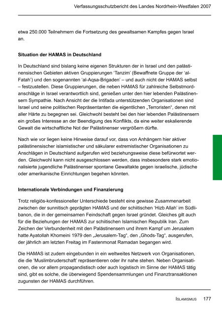 Bericht des Verfassungsschutzes über das Jahr 2007 - MIK NRW