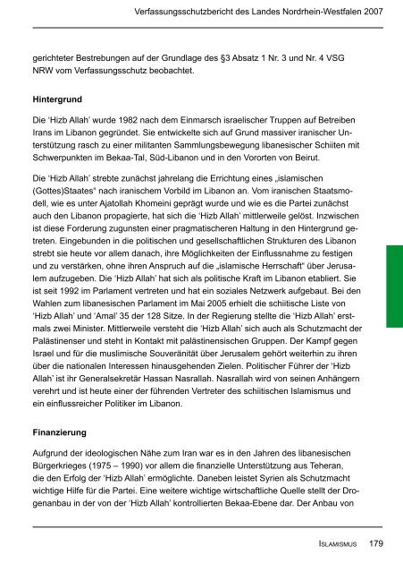 Bericht des Verfassungsschutzes über das Jahr 2007 - MIK NRW