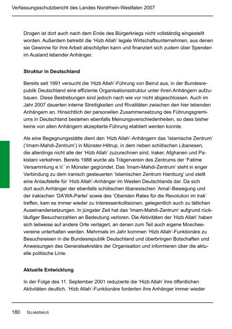 Bericht des Verfassungsschutzes über das Jahr 2007 - MIK NRW