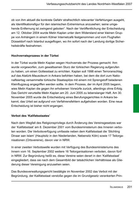 Bericht des Verfassungsschutzes über das Jahr 2007 - MIK NRW