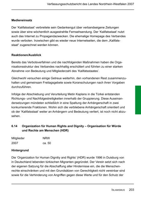 Bericht des Verfassungsschutzes über das Jahr 2007 - MIK NRW