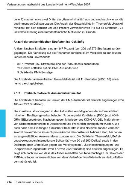 Bericht des Verfassungsschutzes über das Jahr 2007 - MIK NRW