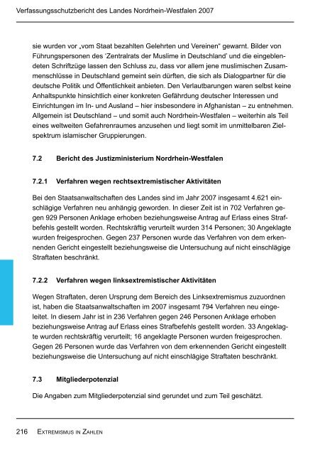 Bericht des Verfassungsschutzes über das Jahr 2007 - MIK NRW