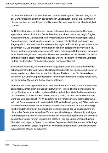 Bericht des Verfassungsschutzes über das Jahr 2007 - MIK NRW