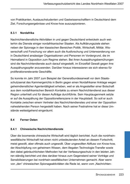 Bericht des Verfassungsschutzes über das Jahr 2007 - MIK NRW