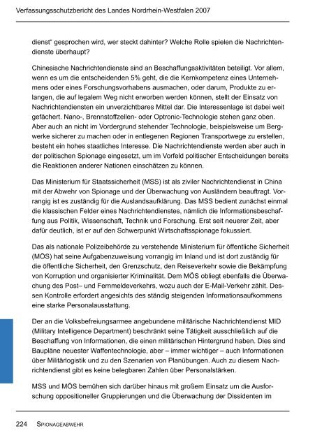 Bericht des Verfassungsschutzes über das Jahr 2007 - MIK NRW