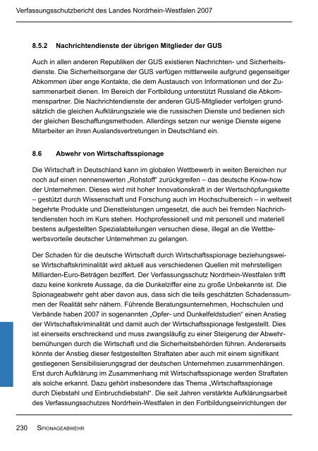 Bericht des Verfassungsschutzes über das Jahr 2007 - MIK NRW