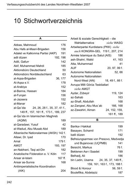 Bericht des Verfassungsschutzes über das Jahr 2007 - MIK NRW