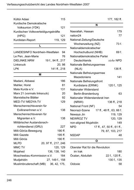 Bericht des Verfassungsschutzes über das Jahr 2007 - MIK NRW