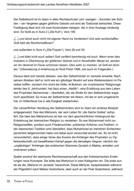 Bericht des Verfassungsschutzes über das Jahr 2007 - MIK NRW