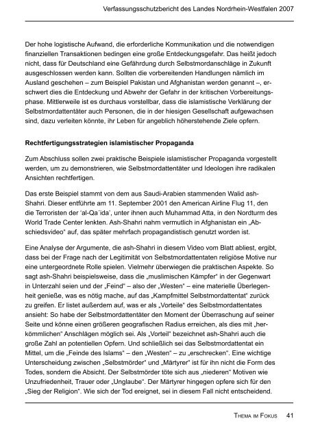 Bericht des Verfassungsschutzes über das Jahr 2007 - MIK NRW