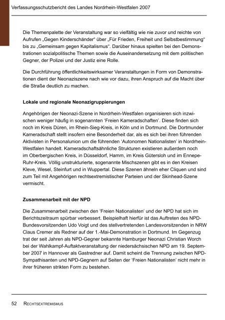 Bericht des Verfassungsschutzes über das Jahr 2007 - MIK NRW