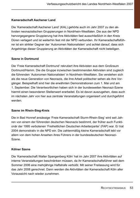 Bericht des Verfassungsschutzes über das Jahr 2007 - MIK NRW