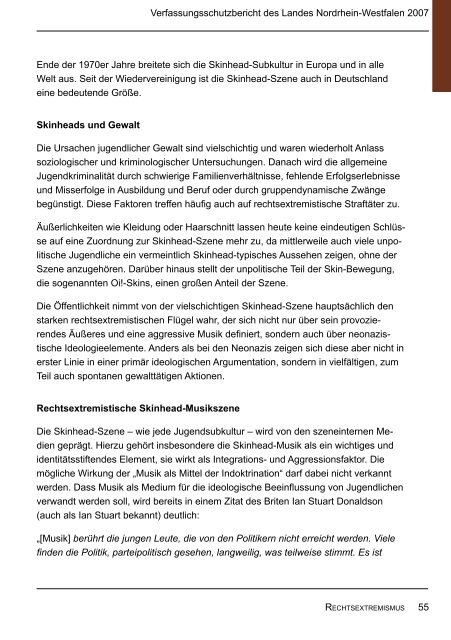 Bericht des Verfassungsschutzes über das Jahr 2007 - MIK NRW