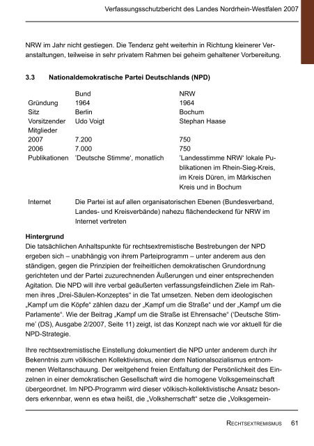 Bericht des Verfassungsschutzes über das Jahr 2007 - MIK NRW