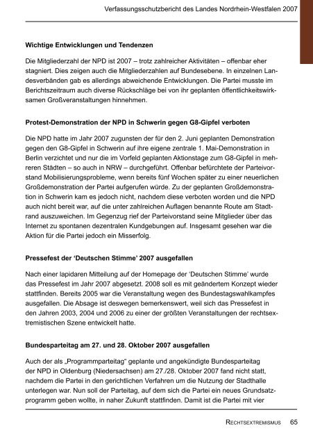 Bericht des Verfassungsschutzes über das Jahr 2007 - MIK NRW