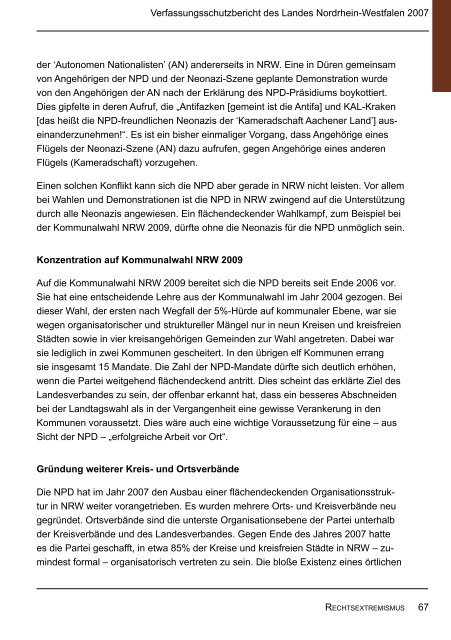 Bericht des Verfassungsschutzes über das Jahr 2007 - MIK NRW