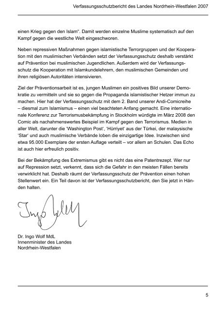 Bericht des Verfassungsschutzes über das Jahr 2007 - MIK NRW