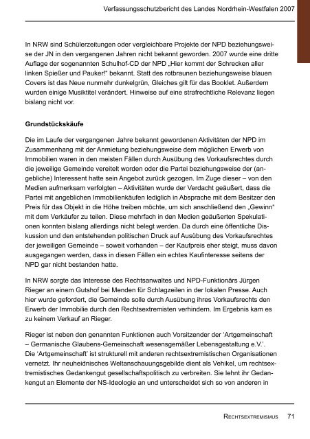 Bericht des Verfassungsschutzes über das Jahr 2007 - MIK NRW