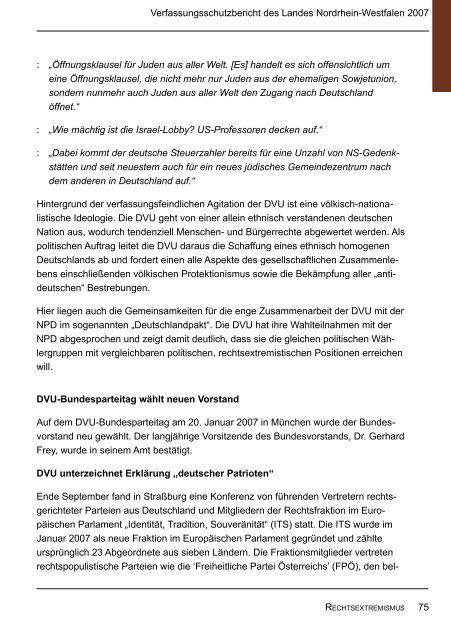 Bericht des Verfassungsschutzes über das Jahr 2007 - MIK NRW