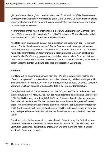 Bericht des Verfassungsschutzes über das Jahr 2007 - MIK NRW