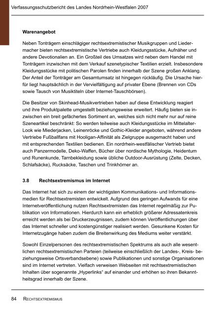 Bericht des Verfassungsschutzes über das Jahr 2007 - MIK NRW