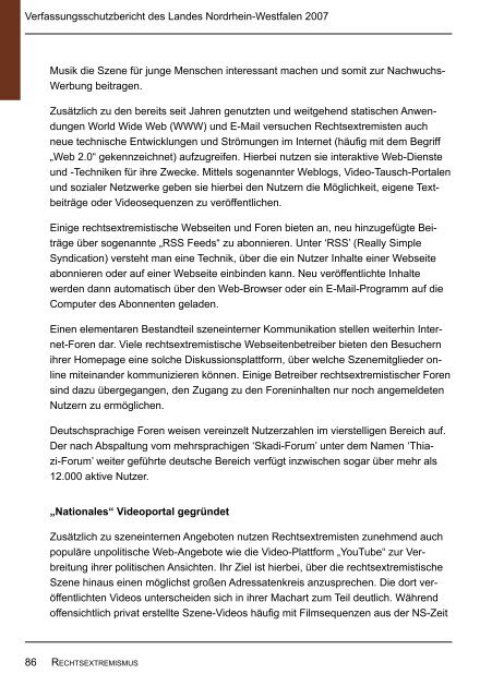 Bericht des Verfassungsschutzes über das Jahr 2007 - MIK NRW