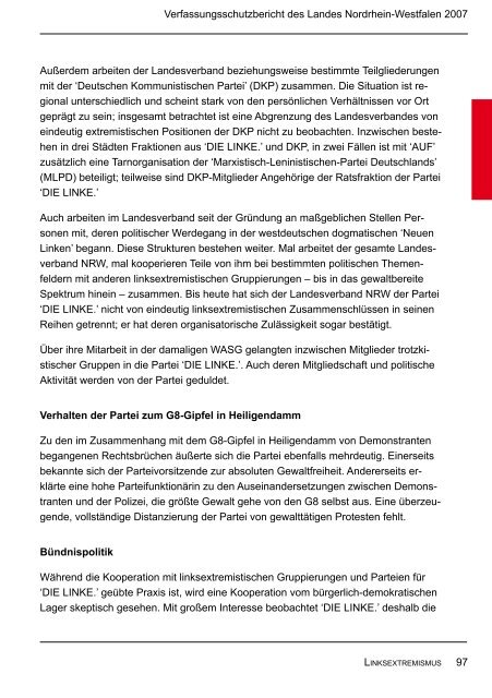 Bericht des Verfassungsschutzes über das Jahr 2007 - MIK NRW