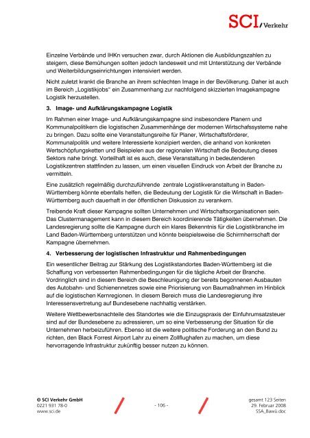 Stärken-Schwächen-Analyse für den Logistikstandort Baden ...