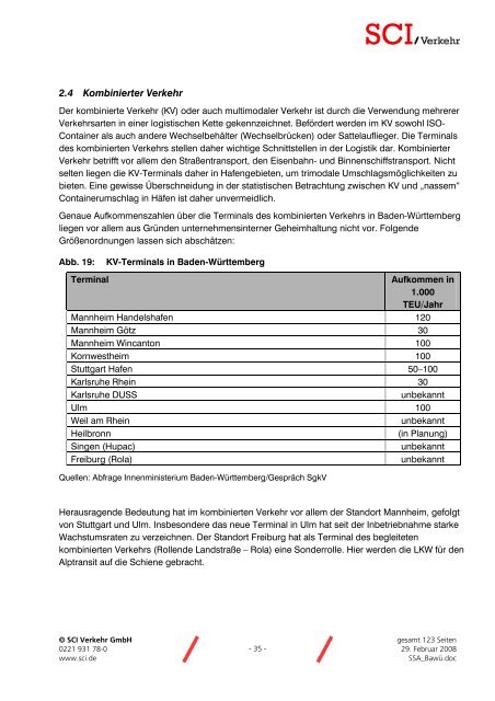 Stärken-Schwächen-Analyse für den Logistikstandort Baden ...