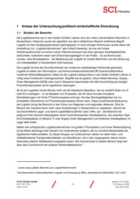 Stärken-Schwächen-Analyse für den Logistikstandort Baden ...