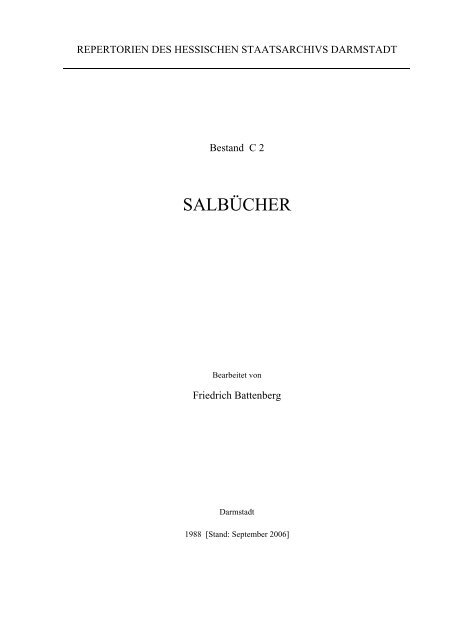 SALBÜCHER - Hessisches Archiv-Dokumentations - Hessen