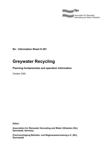 Greywater Recycling - Fachvereinigung Betriebs- und ...