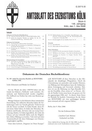 Amtsblatt Mai 2006 - Erzbistum Köln