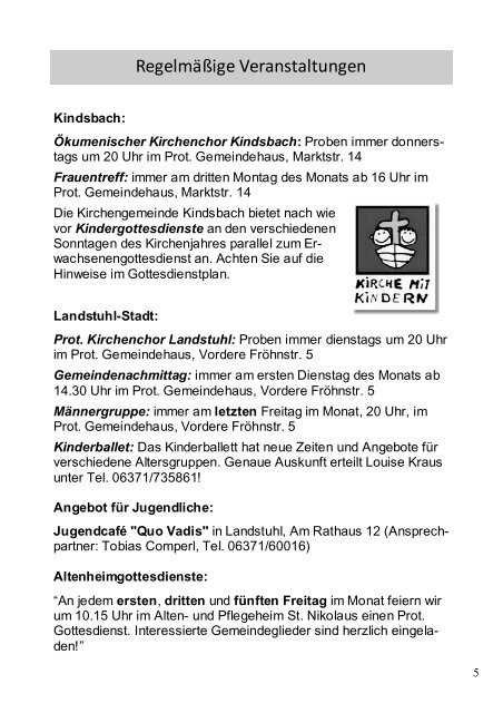 Gemeindebrief - Protestantisches Pfarramt Landstuhl