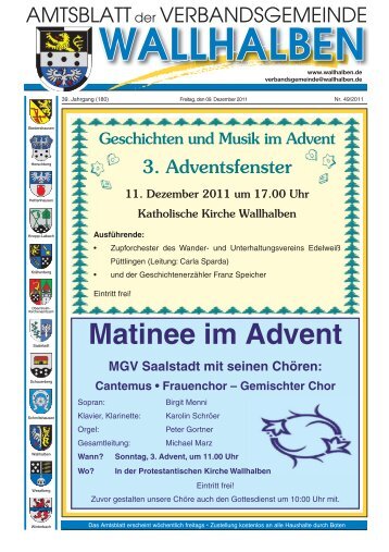 Matinee im Advent - Verbandsgemeinde Wallhalben