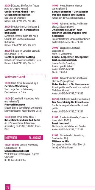 Tourist-Information Weimar Unser Tipp - Weimarer Land