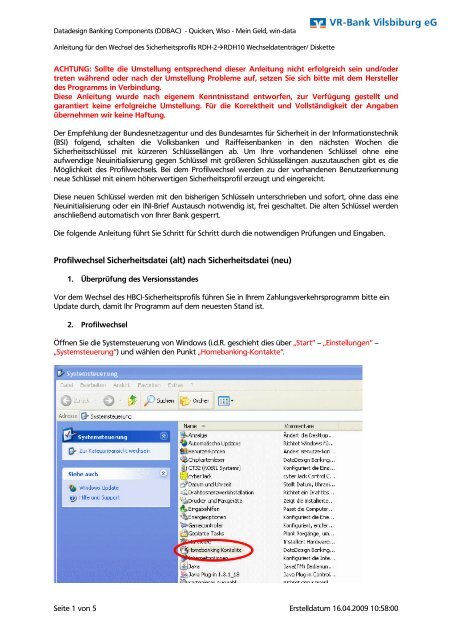 Ddbac Quicken Wiso Mein Geld Win Data Lexware Vr Bank