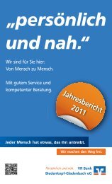 Jahresbericht 2011 - VR Bank Biedenkopf-Gladenbach eG