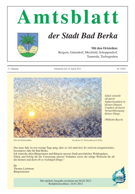 Ausgabe 1/2012 - Kurstadt Bad Berka