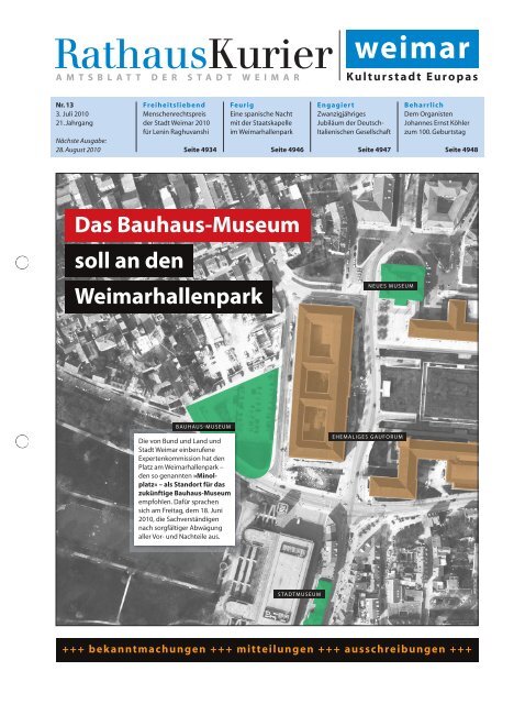 Rathauskurier 13 2010 Stadt Weimar