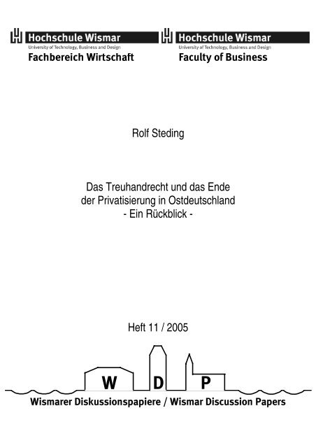 Rolf Steding Das Treuhandrecht und das Ende der ... - EconBiz