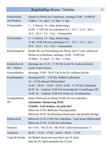 Aktuelle Ausgabe des Gemeindebriefs - Luther-St.-Andreas ...