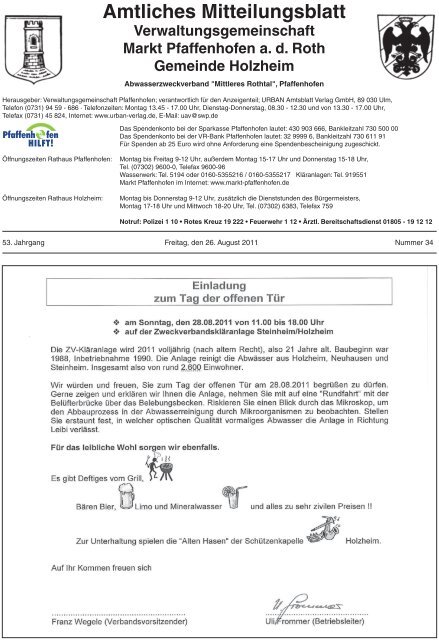 Mitteilungsblatt KW - Markt Pfaffenhofen